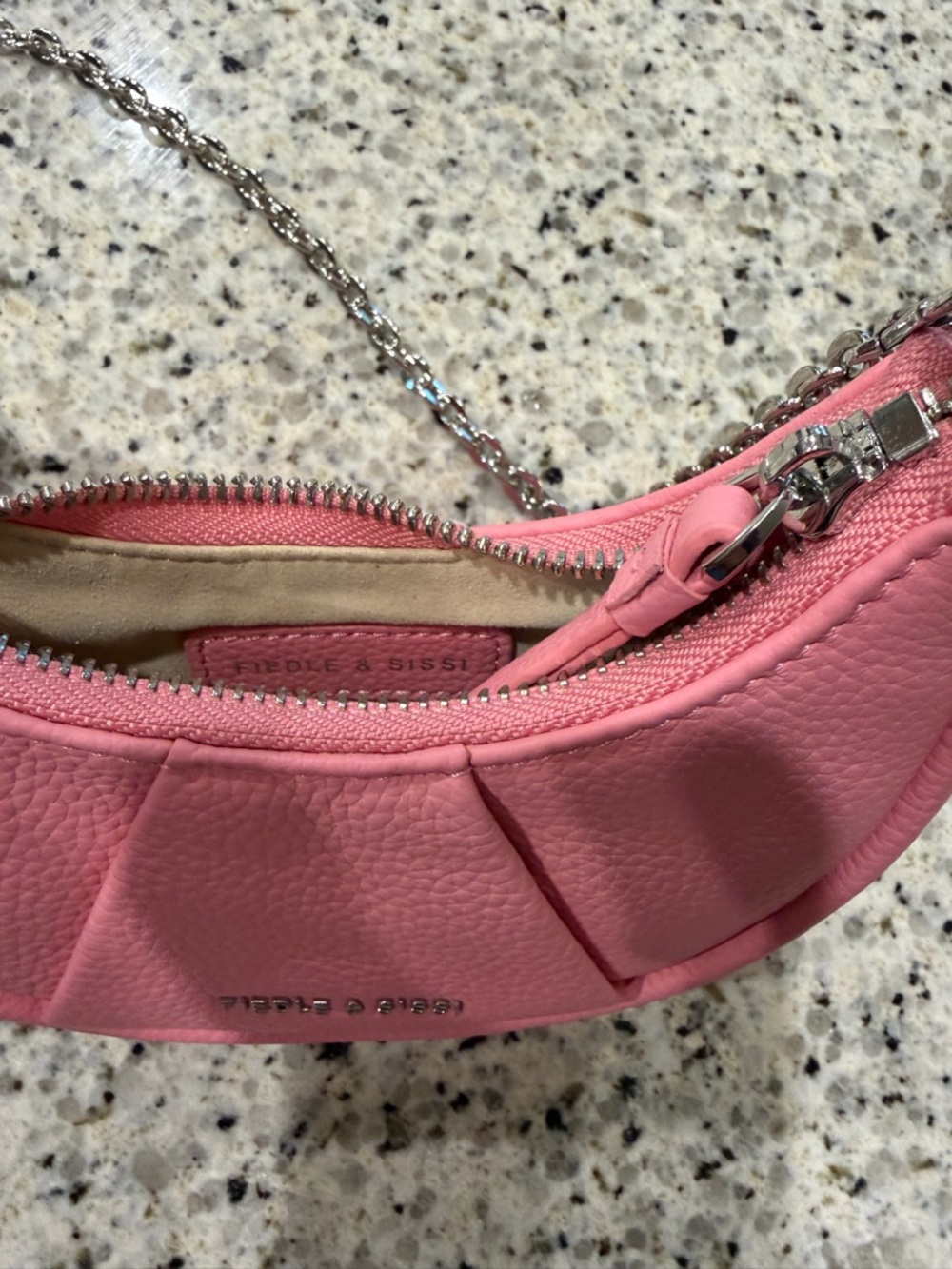 Fiedle & Sissi Pink Crescent Mini Bag with Chain - Picture 5 of 6